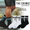 CRIMIE 2 PAIR SET OF BORDER SOCKS・WHITE/BLACK(クライミー・2ペアーセットボーダーソックス・ホワイト/ブラック)