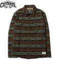 【SALE 20%OFF】CUTRATE PULLOVER NATIVE BORDER L/S SHIRT BLACK(カットレート・プルオーバーネーティブボーダーロングスリーブシャツ・ブラック)