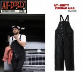 AT-DIRTY FIREMAN ALLS   BLACK(アットダーティ-・ファイヤーマンオーバーオール・ブラック)