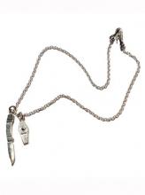 CUTRATE KNIFE FEATHER NECKLACE・SILVER BY LARRY SMITH MADE(カットレート・ナイフフェザーネックレス・チェーンシルバー・ラリースミス)