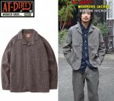 AT-DIRTY WORKERS JACKET  BROWN HICKORY(アットダーティ-・ワーカーズジャケット・ブラウンヒッコリー)