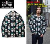 DRESS HIPPY FACE TWO SKULL L/S SHIRT  BLACK(ドレスヒッピー・フェイストゥスカルロングスリーブシャツ ブラック)