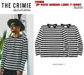 CRIMIE 2P-PACK BORDER LONG T-SHIRT  BLACK×WHITE(クラミー・2枚セットボーダーロングスリーブTシャツ・ブラック×ホワイト)