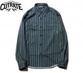 CUTRATE L/S STRIPE SHIRT NAVY(カットレイト・ロングスリーブストライプシャツ・ネイビー)