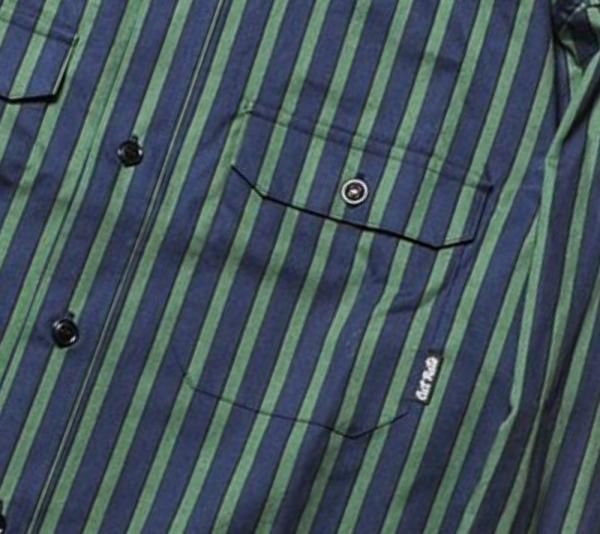 HIROAKI古着のシャツ一覧カットレイト　ストライプボタンシャツ　CUTRATE　ワンポイント刺繍