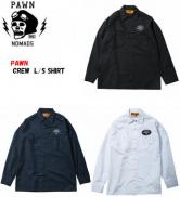 【SALE 40%OFF】PAWN CREW L/S SHIRT 92102 BLACK/WHITE/NAVY(パウン・クルーロングスリーブワークシャツ・ブラック/ホワイト/ネイビー)