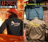 AT-DIRTY ATD THUNDER L/S SHIRT BROWN/BLUE(アットダーティー・ATDサンダーロングスリーブシャツ・ブラウン/ブルー)