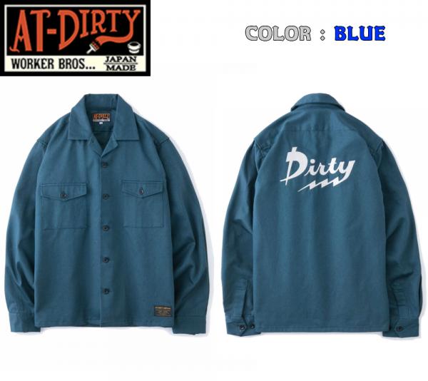 AT-DIRTY ATD THUNDER L/S SHIRT BROWN/BLUE(アットダーティー・ATDサンダーロングスリーブシャツ・ブラウン/ブルー)