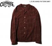 CUTRATE L/S SPLASHED PATTERN SHIRT BURGUNDY(カットレイト・ロングスリーブスプラッシュパターンシャツ・バーガンディー)