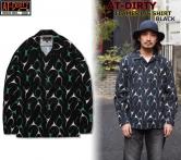 AT-DIRTY FLAMES L/S SHIRT BLACK(アットダーティー・フレームス長袖シャツ・ブラック)