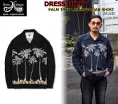 DRESS HIPPY PALM TREE L/S HAWAIIAN SHIRT BLACK(ドレスヒッピー・パームツリーロングスリーブハワイアンシャツ・ブラック)