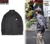 AT-DIRTY RAILROAD L/S SHIRT GRAY(アットダーティー・レールロード長袖シャツ・グレー)