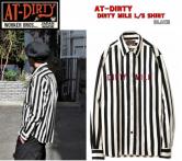 AT-DIRTY DIRTY MILE L/S SHIRT  BLACK(アットダーティー・ダーティーマイルズオールドストライプ・ブラック)