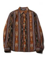 CUTRATE L/S NATIVE PATTERN SHIRT  BLACK×MUSTARD(カットレイト・ロングスリーブネイティブパターンシャツ・ブラック×マスタード)