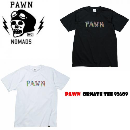 【SALE 40%OFF】PAWN ORNATE TEE 92609 BLACK/WHITE(パウン・オリネイト半袖Tシャツ・ブラック/ホワイト)
