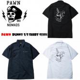 PAWN PAWN BUNNY S/S SHIRT 92201 BLACK/WHITE/NAVY(パウン・バニー半袖ワークシャツ・ブラック/ホワイト/ネイビー)