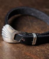 CUTRATE LEATHER BRACELET BLACK BY LARRY SMITH MADE(カットレート・レザーバングル・ブラック・ラリースミス)