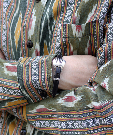 CUTRATE LEATHER BRACELET BLACK BY LARRY SMITH MADE(カットレート・レザーバングル・ブラック・ラリースミス)