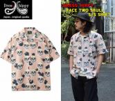 DRESS HIPPY FACE TWO SKULL S/S SHIRT PINK(ドレスヒッピー・フェイストゥスカルショートスリーブシャツ ピンク)