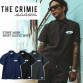 【SALE 20%OFF】CRIMIE STRIPE WORK SHORT SLEEVE SHIRT・GRAY/BLACK/NAVY(クライミー・ストライプワークショートスリーブシャツ・グレー/ブラック/ネイビー)