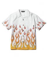 CUTRATE  S/S FLAME SHIRT WHITE(カットレート・半袖フレームスシャツ・ホワイト)