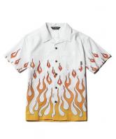 CUTRATE  S/S FLAME SHIRT WHITE(カットレート・半袖フレームスシャツ・ホワイト)