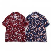 FUCT SSDD POPPY FLOWER ALOHA SHIRT 6312・BURGUNDY/NAVY(ファクト・ポッピーフラワーアロハ半袖シャツ・バーガンディー・ネイビー)　