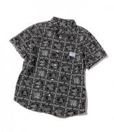 CUTRATE S/S ALLOVER PATTERN SHIRT BLACK(カットレート・オールオーバーパターンシャツ・ブラック)