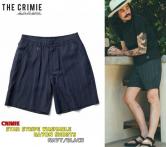 CRIMIE STAR STRIPE WASHABLE RAYON SHORTS  NAVY/BLACK(クライミー・スターストライプウッシャブルレーヨンショーツ・ネイビー/ブラック)