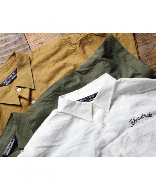 【SALE 30%OFF】CUTRATE S/S DIAMOND QUILTING SHIRT OLIVE(カットレイト・半袖ダイヤモンドキルティングシャツ・オリーブ)