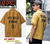 AT-DIRTY BOLD S/S SHIRT  MUSTARAD(アットダーティー・ボルド半袖シャツ・マスタード)