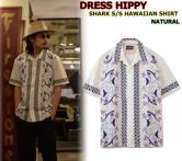 DRESS HIPPY SHARK S/S HAWAIIAN SHIRT NATURAL(ドレスヒッピー・シャークショートスリーブハワイアンシャツ・ナチュラル)