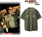 AT-DIRTY BB S/S SHIRT  GREEN(アットダーティー・ベースボール半袖シャツ・グリーン)