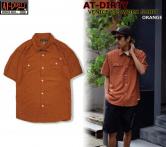 AT-DIRTY VENICE S/S WORK SHIRT ORANGE(アットダーティー・ベニス半袖ワークシャツ・オレンジ)