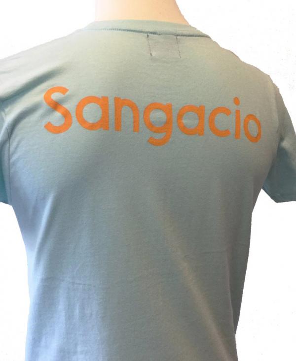 Sanngacio Crew Tシャツ LIGHT BLUE×ORANGE(サンガッチョ くるーTしゃ ...
