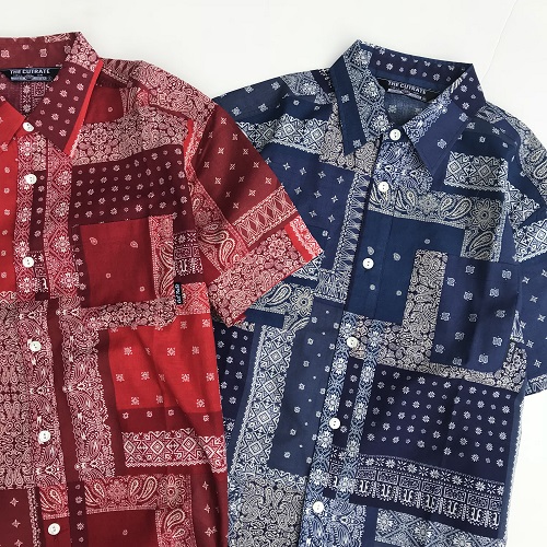 【SALE 20%OFF】CUTRATE BANDANNA PATTERN S/S SHIRT BLUE/RED(カットレイト・バンダナパターン半袖シャツ・ブルー/レッド)