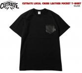 CUTRATE LOCAL CROSS LEATHER POCKET T-SHIRT BLACK(カットレイト・ローカルクロスレザーポケットTシャツ・ブラック)