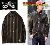 DRESS HIPPY ROYAL OLD STRIPE L/S SHIRT  BLACK(ドレスヒッピー・ロイヤルオールドストライプロングスリーブシャツ・ブラック)