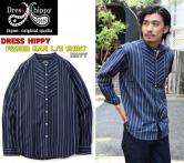 DRESS HIPPY　FISHERMAN L/S SHIRT  NAVY(ドレスヒッピー・フィッシャーマンロングスリーブシャツ・ネイビー)