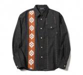 CUTRATE L/S DENIM NATIVE SHIRT・BLACK(カットレイト・ロングスリーブデニムネイティブシャツ・ブラック)