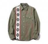 CUTRATE L/S DENIM NATIVE SHIRT・OLIVE(カットレイト・ロングスリーブデニムネイティブシャツ・オリーブ)