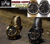 DRESS HIPPY Mill Superior Watch STAINLESS BELTGOLD/SILVER(ドレスヒッピー・ミルスペリアーウォッチステンレスベルト・ゴールド/シルバー)