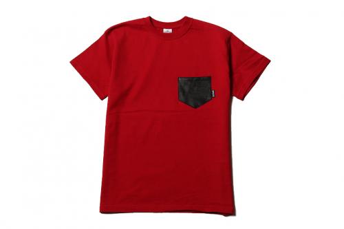 CUTRATE LEATHER POCKET T-SHIRT  RED(カットレート・レザーポケットTシャツ・レッド)