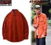 AT-DIRTY VENICE L/S SHIRT ORANGE(アットダーティー・ベニスロングスリーブシャツ・オレンジ)