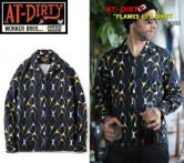 AT-DIRTY FLAMES L/S SHIRT  BLACK(アットダーティー・フレームスロングスリーブシャツ・ブラック)