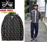 DRESS HIPPY F-HOLE L/S SHIRT BLACK(ドレスヒッピー・fホールロングスリーブシャツ・ブラック)