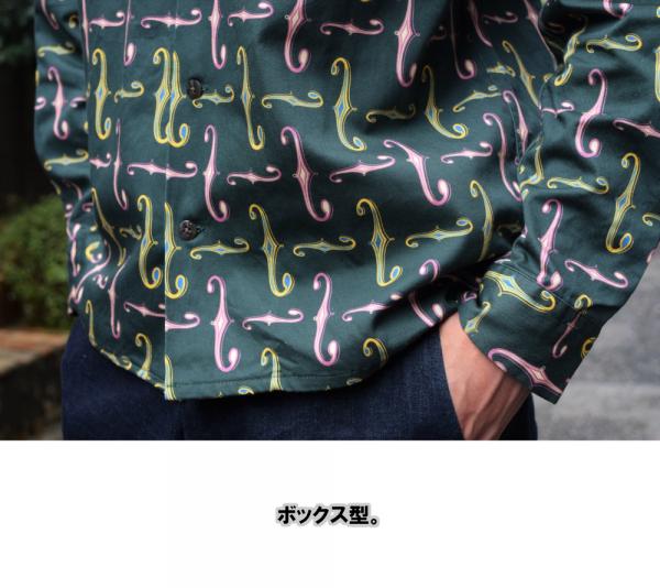 DRESS HIPPY F-HOLE L/S SHIRT GREEN(ドレスヒッピー・fホールロング