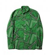 CUTRATE BANDANNA PATTERN L/S SHIRT・GREEN(カットレイト・バンダナパターンロングスリーブシャツ・グリーン)