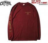 CUTRATE  SKATE L/S T-SHIRT BURGUNDY(カットレート・スケートロングスリーブTシャツ・バーガンディー)
