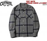 【SALE 30%OFF】　CUTRATE AFGHAN CHECK L/S SHIRT NAVY(カットレイト・アフガンチェックロングスリーブシャツ・ネイビー)